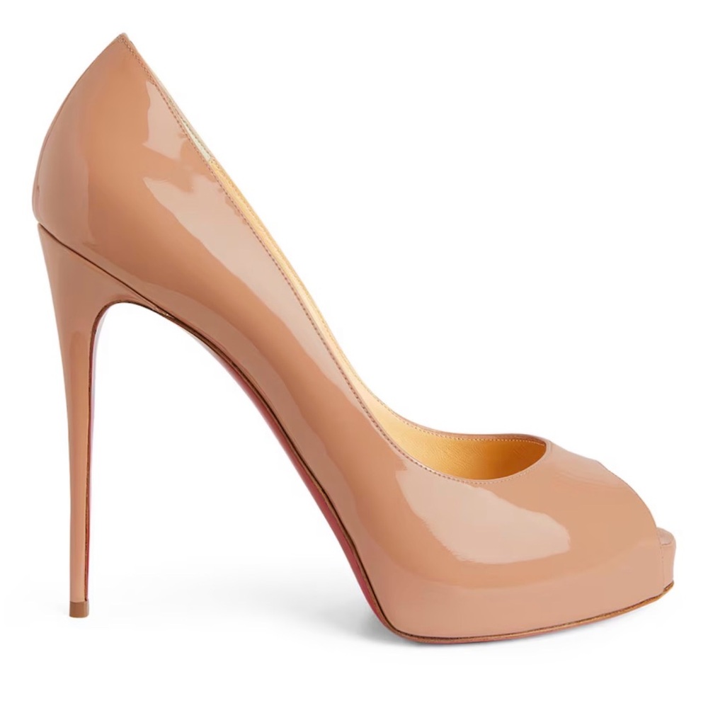 Authentic Christian Louboutin New Prive 36 120mm Blush Peep Toe Platforms